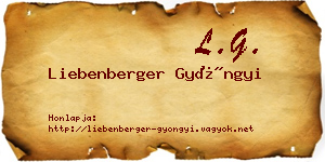 Liebenberger Gyöngyi névjegykártya